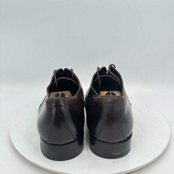 Russell & Bromley Men Size EU 42 US 8.5 Brown Leather Wingtip Oxford Dress Shoes - Picture 5 of 12